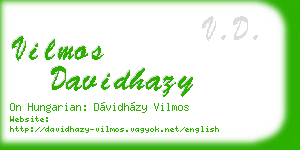 vilmos davidhazy business card