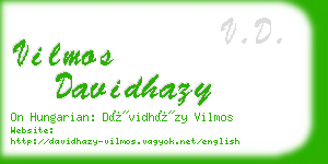 vilmos davidhazy business card